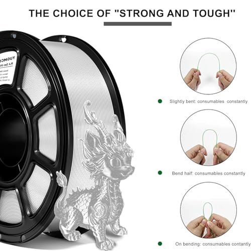 Silk PLA Filament 1.75mm,3D Printer Filament with a Metallic Glossy Finish, Dimensional Accuracy +/- 0.02 mm, 1kg Spool(2.2lbs) Fits for Most FDM 3D (A-Silk Silver Pla) - color: A-silk Silver Pla