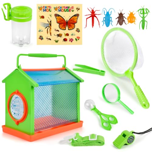 Bug Catcher Kit for Kids 3+, Bug Catching & Outdoor Explorer Kit | Insect Cage, Safe, Extendable Butterfly Net, Carry Bag, Catch & Release Adventure Set for Backyard & Camping