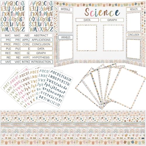 Dispowreath 96 Pcs Science Fair Board Supplies,Boho Style - style: Boho Style