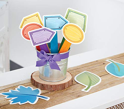 Carson Dellosa 36-Piece Colorful Wood Bulletin Board Cutouts - size: Regular, style: Wood Signs