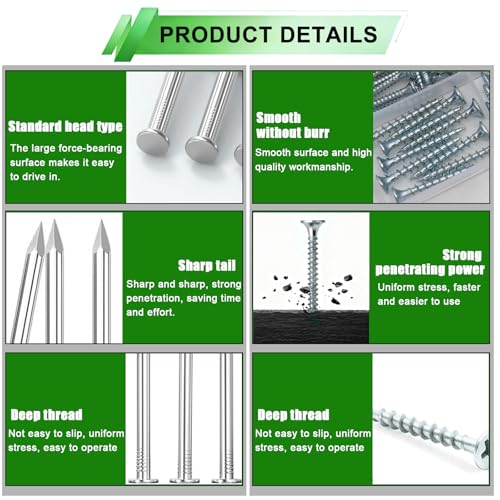 1680pcs Nails and Screws Assortment Kit,3/4"-2" Hardware Nails,M3/M4/M5/M6 Machine Screws,#6#8 High Hardness Wood Screws,Assorted Screws, Common Nails with Handheld Box - size: 1680PCS