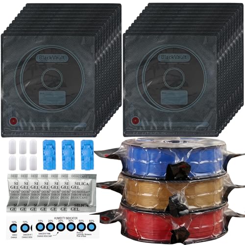 50 PCS Filament Storage Bags, Reusable 3D Printer Filament Bags, No Pump - color: Black- 50pcs