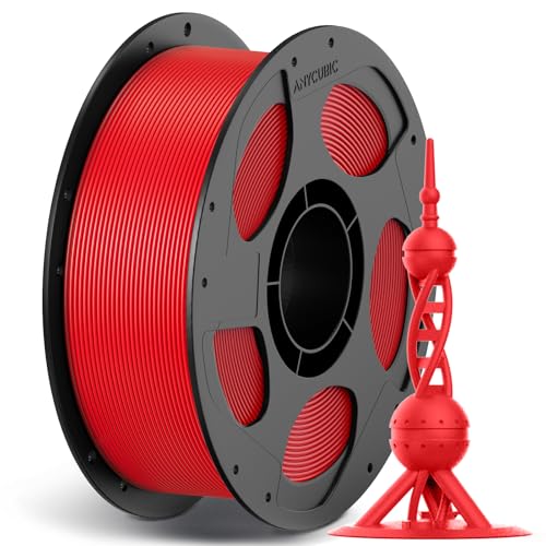 ANYCUBIC High Speed 3D Printer Filament 1.75mm, Rapid PLA Filament with High Prints Quality, Dimensional Accuracy +/- 0.02mm, Print with Most FDM 3D Printers, 1KG Reusable Spool, Bright Red - color: 1kg Bright Red