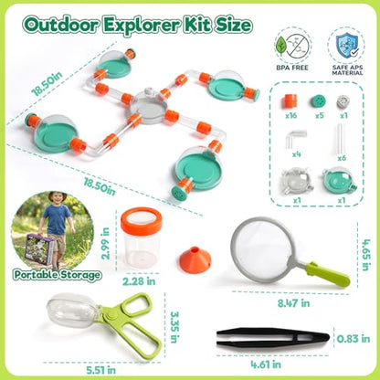 Bug Catcher Kit for Kids, Insect Catching Set with Bug Habitat, Magnifier