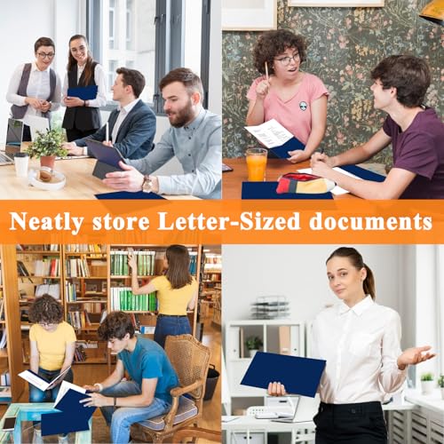 pmybupo Two Pocket Folders,50 Pack Blue File Folders with Pockets Fit Letter Size Paper,Thick Paper File Folder for School Office Business Home - color: Blue 50