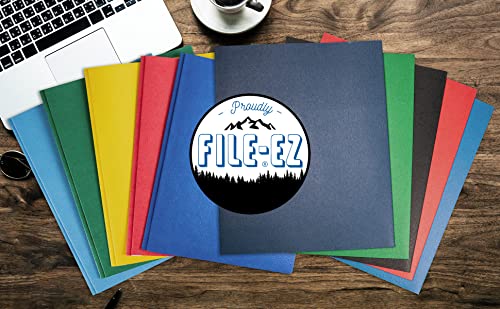 FILE-EZ Two-Pocket Folders, Green, 25-Pack, Textured Paper, Letter Size (EZ-32560) - color: Green, size: 25 Folders