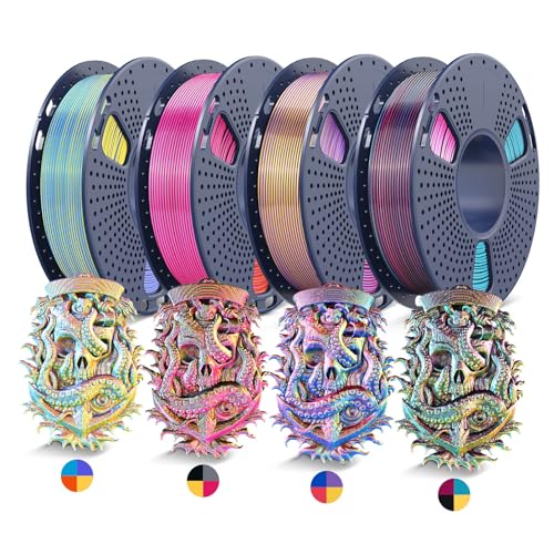 JAYO Silk PLA Four-Color 3D Printer Filament Bundle 1.75mm, 250g, 4-Pack - color: Silk Pla Four Color-4x250g