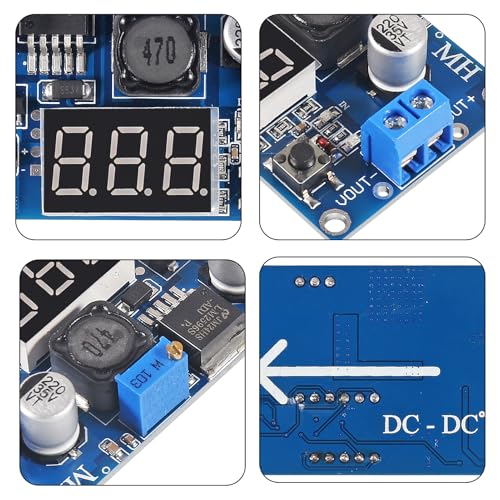 2pcs LM2596S LM2596 DC-DC Buck Converter Adjustable Step-Down Voltage Regulator Power Module 36V 24V 12V to 5V 2A Voltage Stabilizer with LED Display