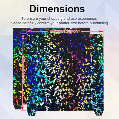 IdeaFormer-3D Rainbow Confetti PEF+Galaxy PEY Build Plate for Creality K1C/K1/K1 SE/Ender 3 V3 SE/Ender 3 V3 KE/Ender 3 S1/Pro/Ender 5 S1, Flexible PEF PEY Spring Steel Effect Sheet 235x235mm - color: Confetti PEF+Galaxy PEY