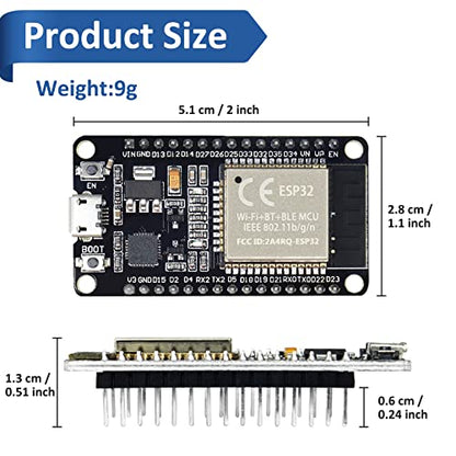 ESP32S ESP32 Development Board 2.4 GHz Dual Core WLAN WiFi + Bluetooth 2-in-1 Microcontroller ESP-WROOM-32 Chip for Arduino (30PIN, 2PCS) - size: 30 PIN