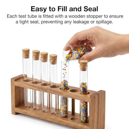 20Pcs Plastic Test Tubes with Cork Stoppers, Clear Vials with Seal Cap, 12ml Test Tubes for Plants Candy Jewelry Seed Beads Powder Spice Liquid Storage DIY Decoration(12 * 100mm)