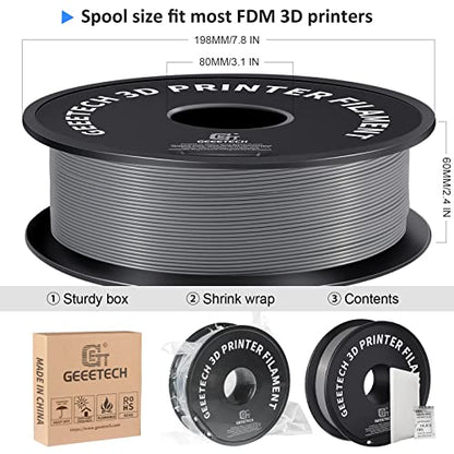 Geeetech Silver PLA Filament 1.75mm 1kg - color: 1kg Pla New Silver
