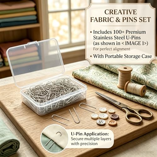 100Pcs U Shaped Fork Pins, Stainless Steel U Clips for Sewing Fabric, Blocking Tools for Quilting, Shadow Box Fasteners for Display, Craft Supplies for DIY Projects