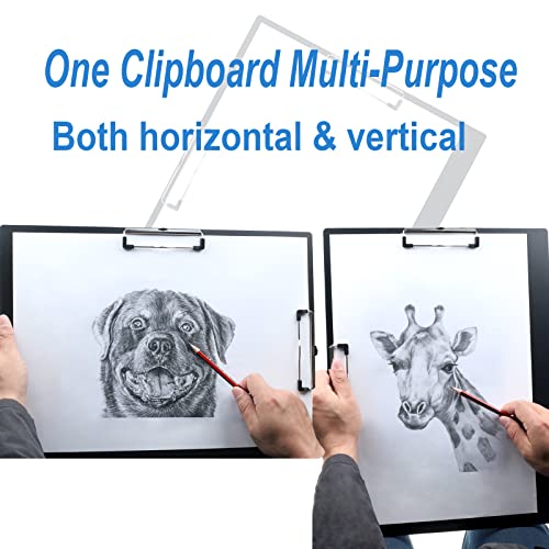 Acocony 11x17 Clipboard Double Clips Extra Large Clipboard Black 1-Pack