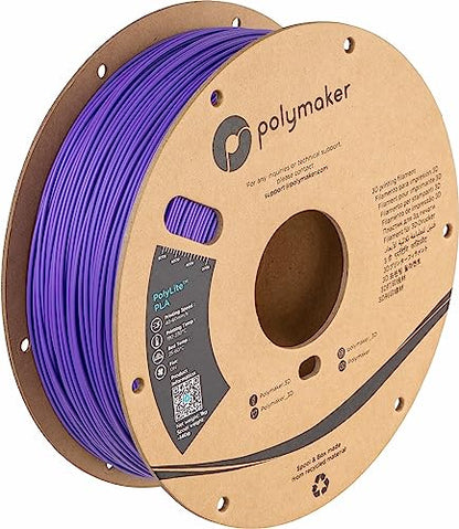 Polymaker PLA Filament 1.75mm Purple 1KG Spool, Neatly Wound - color: 124 - 1.75mm Purple (Hex Code: #6447a5), size: 1.75 Millimeters