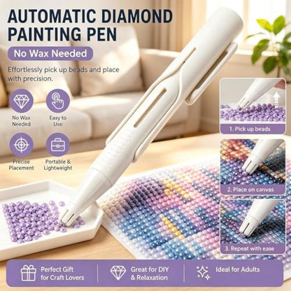 2026 New Automatic Diamond Painting Bead Dispenser, No Wax Needed Art Pen