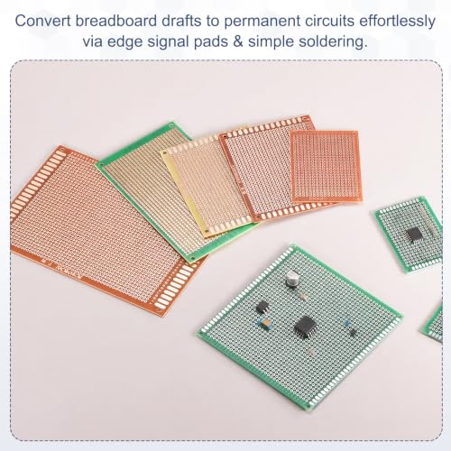 5Pcs 10x10cm PCB Prototype Board w 40-Pin Headers, Green - size: 10x10cm(2.54mm Pitch/1.5mm T)