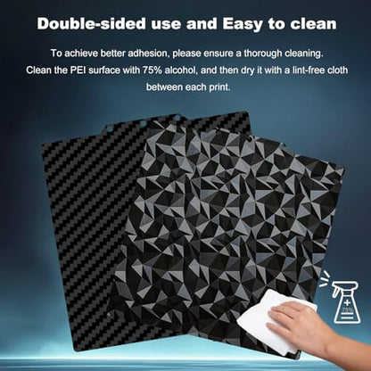 235x235mm 3D Printer Build Plate Smooth PEO+Smooth PET Spring Steel Sheet for Adventurer AD5X/5M/5M Pro Heated Bed (Carbon Fiber + Diamond Pattern) - size: 235x235(5M)