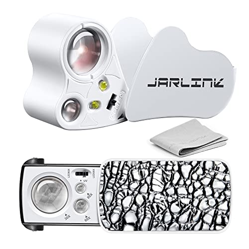 JARLINK 2 Pack 30X 60X 90X Illuminated Jewelers Loupe - color: White