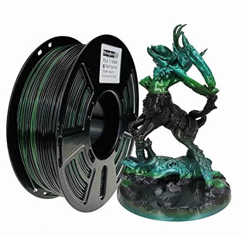 PLA 3D Printer Filament 1.75mm,Black Yellow Green Chameleon,1kg Spool - color: Pla_green_black