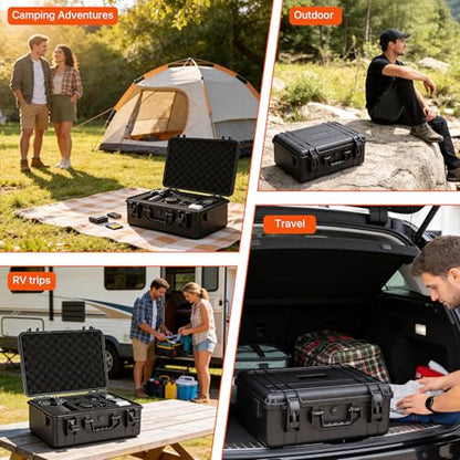 TORIBIO Hard Carrying Case with Foam, Shockproof Storage Box 16.3"x12"x5.3" - size: 16.3" x 12" x 5.3"