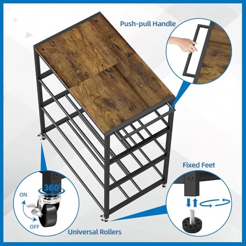 3D Printer Stand Table for 48 Filament Storage Rack, Brown - color: Brown