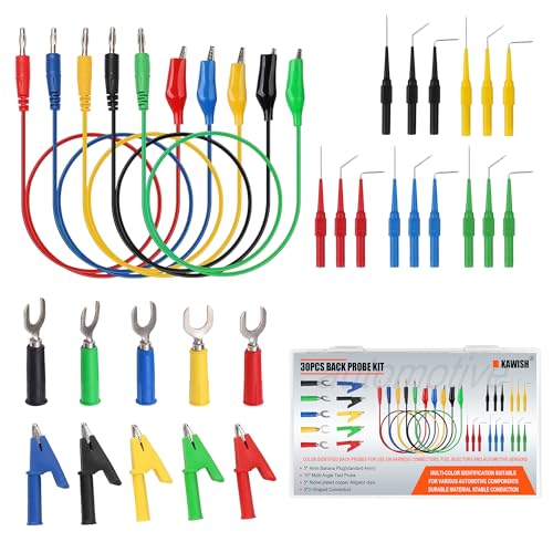 30pcs Multimeter Back Probe Pins for Car Repairing Diagnostic Circuit Test - color: 30pcs-colorful