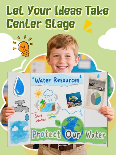 Cosweet 6 Pack Small Trifold White Poster Board 24" x 16" - size: 24x16in