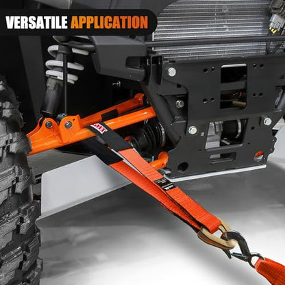 Nilight 4PCS 2"x 38" Axle Tie Down Straps with Protective Sleeve D-Ring - color: 2in x 38in Axle Tie Down Straps 4Pcs Orange