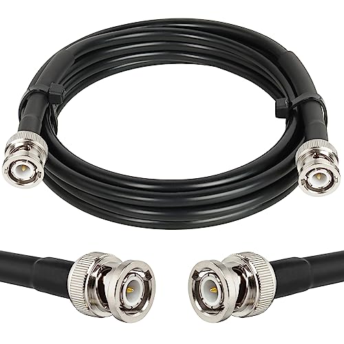 MOOKEERF BNC Cable - 5FT RG58 50 ohm Male to Male Coax Cables Low Loss BNC Extension Coaxial Cable with for Antennas, RF Radios, Modems, Oscilloscopes, Spectrum, etc (Black) - size: 5FT