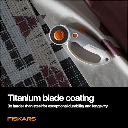 Fiskars 45mm Loop Titanium SoftGrip Rotary Cutter for Fabric - color: Softgrip, size: 45mm