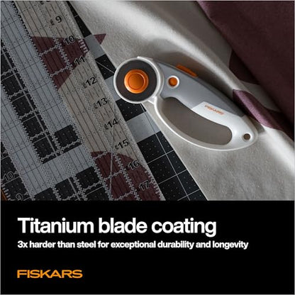 Fiskars 45mm Loop Titanium SoftGrip Rotary Cutter for Fabric - color: Softgrip, size: 45mm