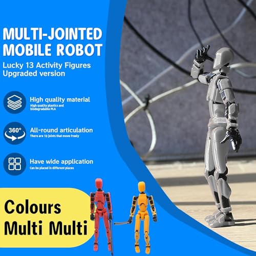 MerryXD T13 3D Action Figure,Assembly Completed Dummy Nova Titan Lucky 13 Action Figure 3D Printed Multi-Jointed Movable Toy Yellow - color: Yellow