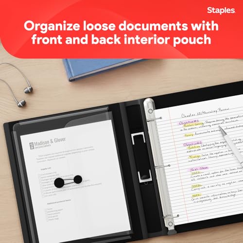 Staples Heavy-Duty 1.5-Inch D-Ring Binder, Black, 400 Sheets - color: Black, size: 1.5-Inch