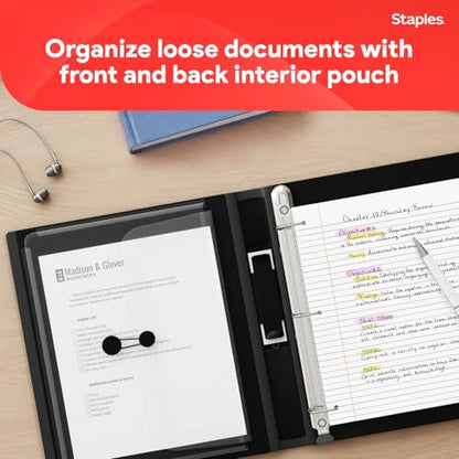 Staples Heavy-Duty 1.5-Inch D-Ring Binder, Black, 400 Sheets - color: Black, size: 1.5-Inch