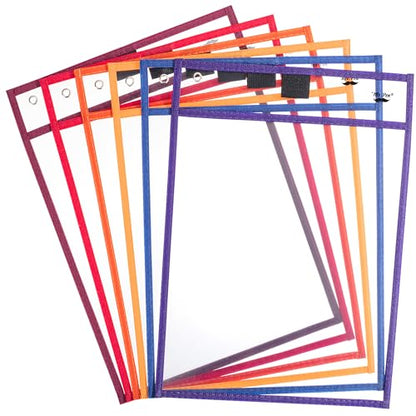 Mr. Pen- Reusable Dry Erase Pocket Sleeves, 10" x 14", 6 Pack, Colorful - color: Sunset, size: 6 Pack