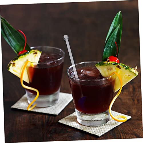 Cabilock 6Pcs Glass Swizzle Sticks, Stirrers for Drink Cocktail, 4.72 Inch Stir Sticks for Mixing Coffee Beverages Cocktails Skewers, Bar Tools for Home Party Bars