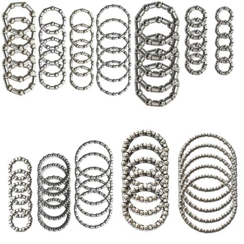 5 Sets Each 12 Sizes Bike Ball Bearing Headset Retainer Crank Caged Wheel OD 20mm to 50mm ID 11mm to 42mm 4mm to 8mm / 1/6” to 1/3“ Repair Accessories Silver
