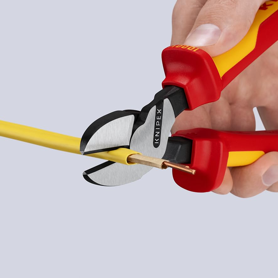 KNIPEX Tools 74 08 200 SBA InsulatedHigh Leverage Diagonal Cutters, 8-Inch - size: 8 inches