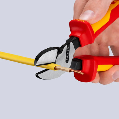 KNIPEX Tools 74 08 200 SBA InsulatedHigh Leverage Diagonal Cutters, 8-Inch - size: 8 inches