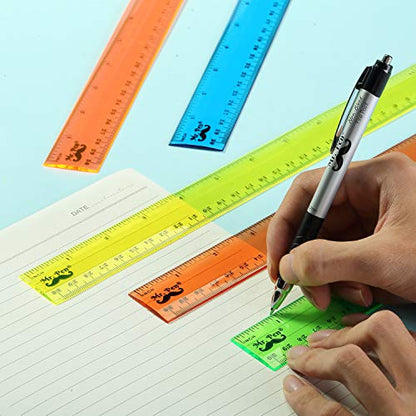 Mr. Pen- Plastic Rulers, 12 Inch, 6 Pack, Assorted Colors