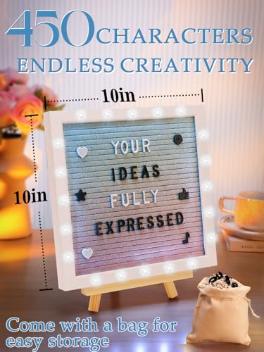 Aulock 10×10" Light up Felt Letter Board with Changeable Letters & Tripod - color: Gradient