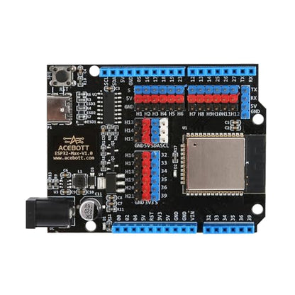 ESP32 Development Board Max V1.0 Compatible with Arduino, USB-C, Wi-Fi, Bluetooth, MicroPython Compatible, Single Board Computer Suitable for Building Mini PC/Smart Robot/Game Console (QA009) - color: Black