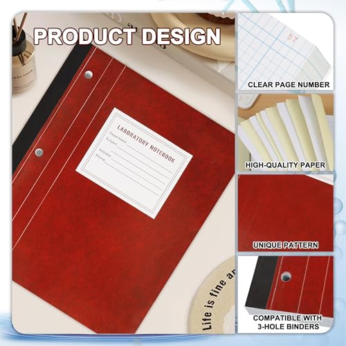 Yeplan Laboratory Notebooks, Research Lab Notebook Carbon Copies with 100 Sets of Pages, Quadrille Ruled, 11" x 9.25", Ideal for Science, Research, Lab Notes, Experiments, Chemists & Students