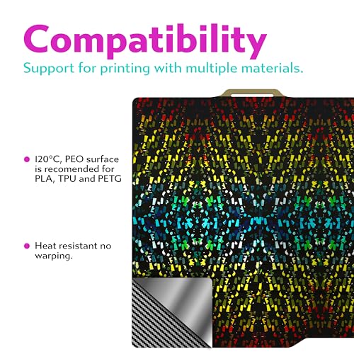 Cookiecad Cookie Sheet - Holographic 3D Printer Build Plate - Double Sided Reflective 3D Printer Bed, Flexible Spring Steel 3D Printer Platform (Chromatic Shatter, 235x235) - size: 235x235, style: Chromatic Shatter