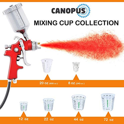 CANOPUS Mixing Cups for Epoxy and Resin, Measuring Cups, Graduated Paint Mixing Cups, Plastic Mixing Cups for Automotive and Art Projects, 20 ounce (1 Pint), 600 cc (Pack of 25) - size: 20oz
