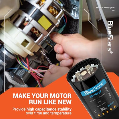 [2025 Updated] BlueStars 88-108 uF MFD 330VAC CD60 Motor Start Capacitor - size: 88-108 MFD 330 VAC