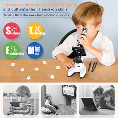 100X-1200X Kids Microscope Kit for Children: Compound Microscope for Kid