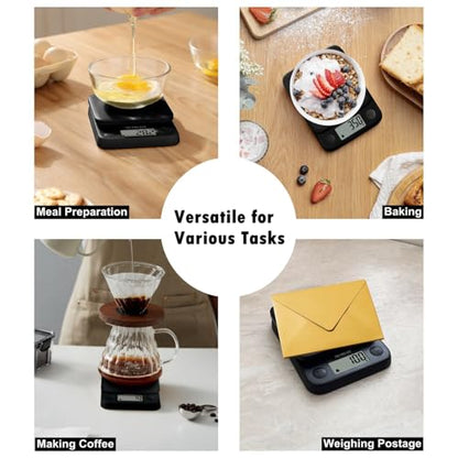 NUTRI FIT Food Scale Small Digital Kitchen Scales Weight Grams Ounces Black - color: Classic Black