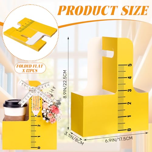 Reallnaive 12 Set Back to School Gifts 2 Cup Drink Carrier,Ruler - style: Ruler